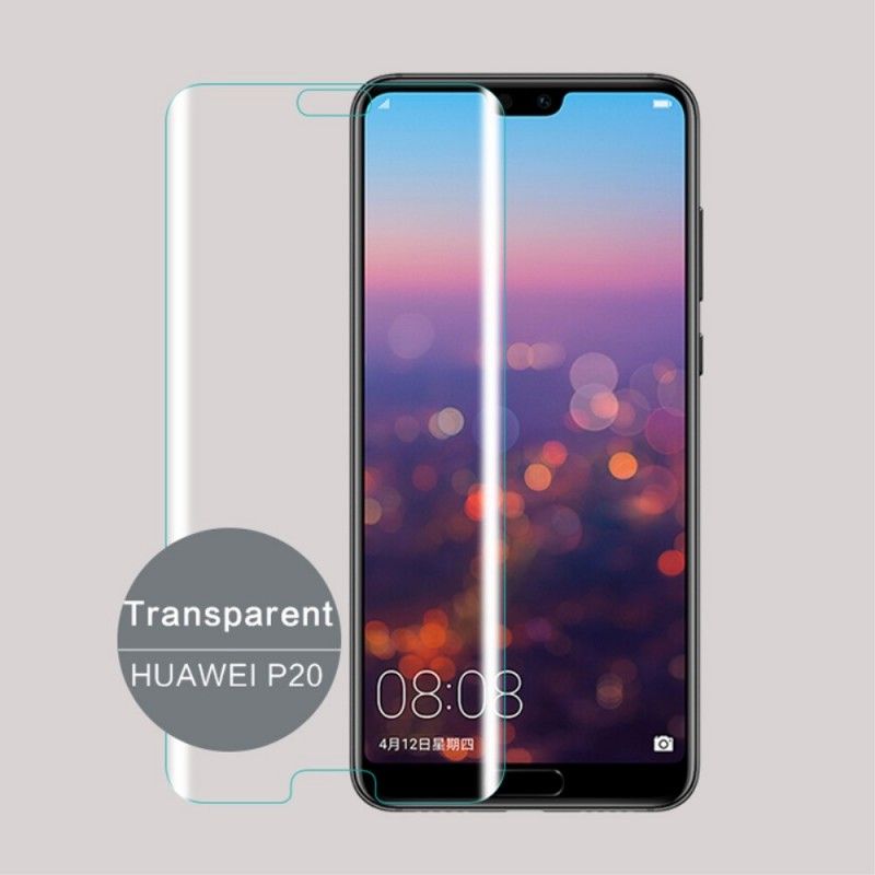 Krökt Härdat Glasskydd Huawei P20 Svart Mofi