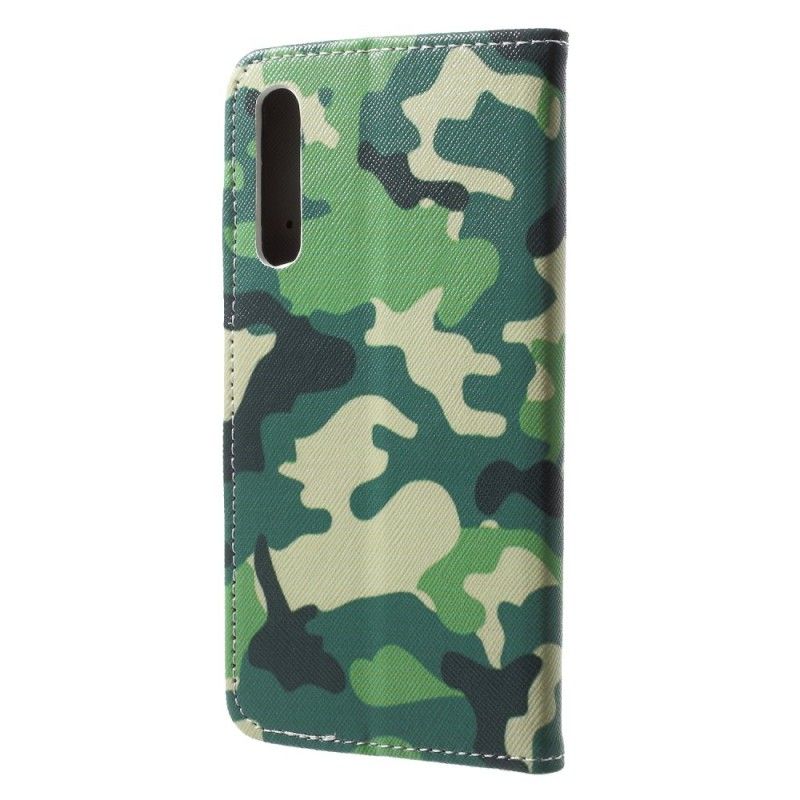 Läderfodral Huawei P20 Mobilskal Militär Kamouflage