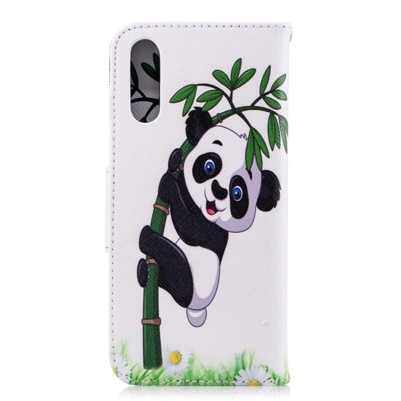 Läderfodral Huawei P20 Mobilskal Panda På Bambu