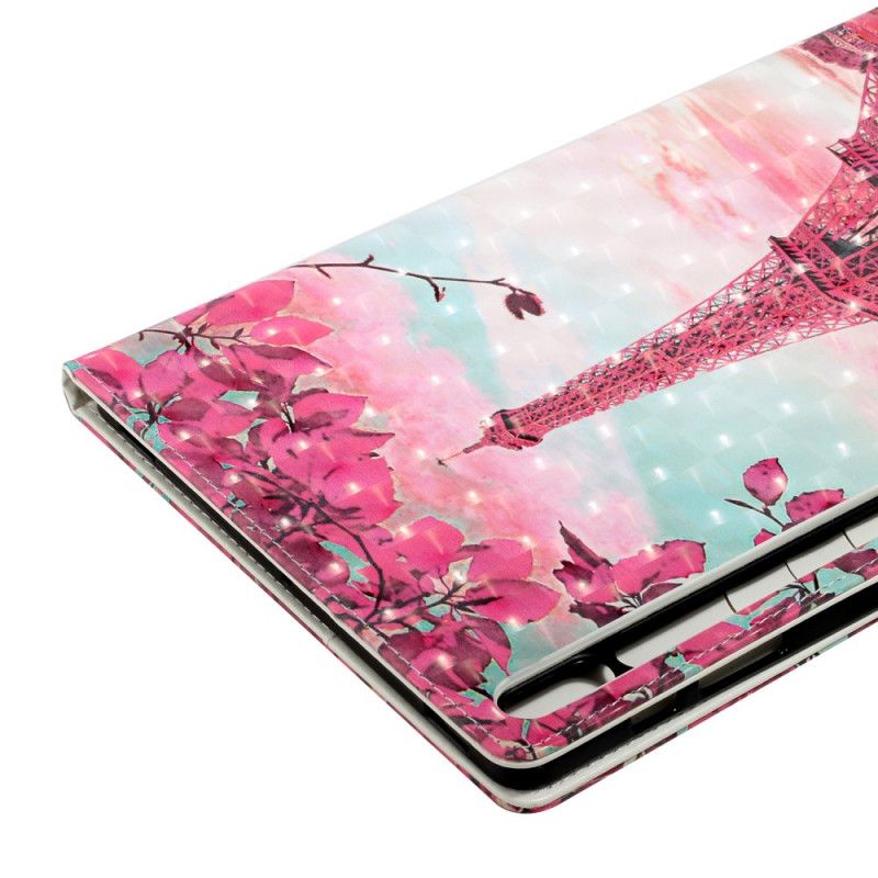 Fodral Samsung Galaxy Tab S7 Plus Blommigt Eiffeltorn