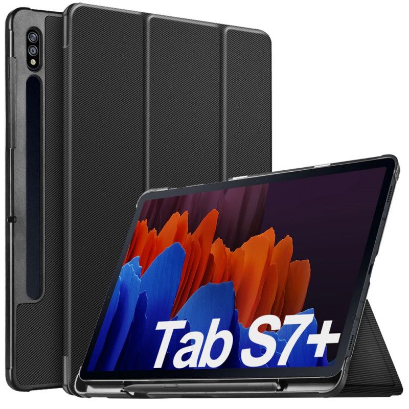 Trefaldigt Smart Fodral Med Pennhållare Samsung Galaxy Tab S7 Plus