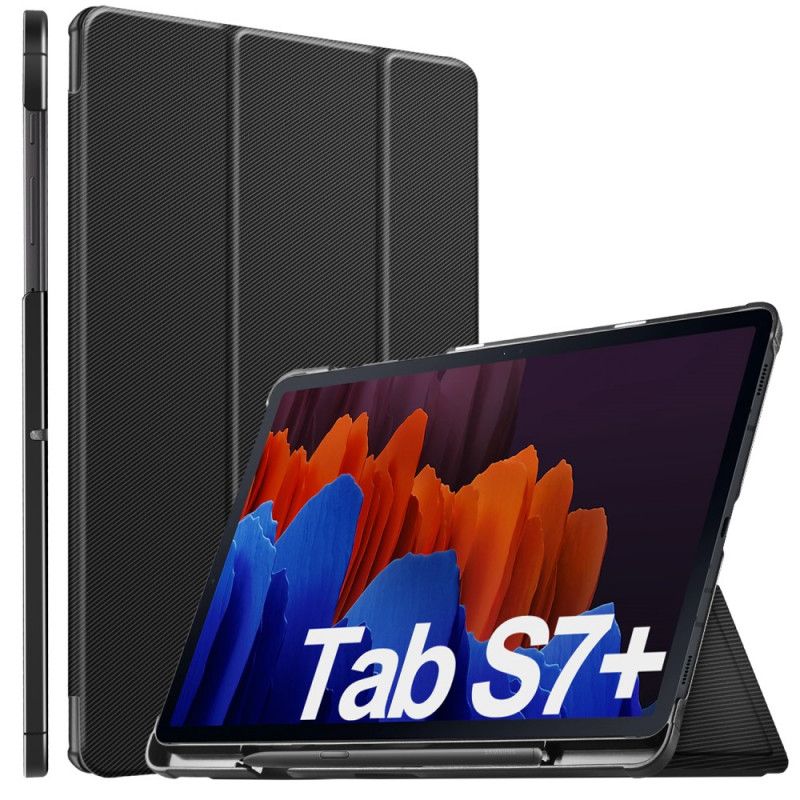 Trefaldigt Smart Fodral Med Pennhållare Samsung Galaxy Tab S7 Plus