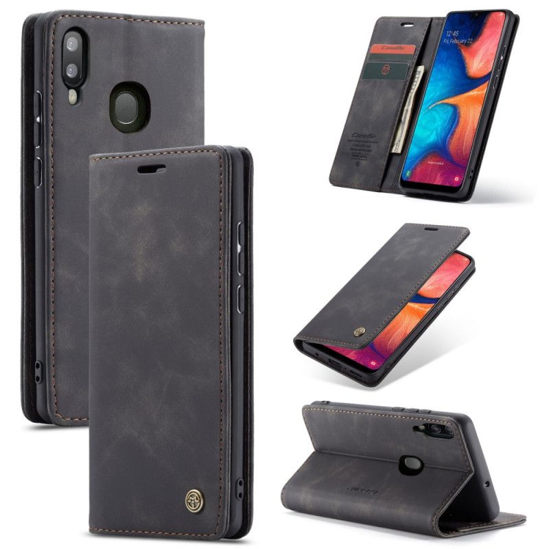 Folio-fodral Samsung Galaxy A30 Svart Imiterat Läderfodral