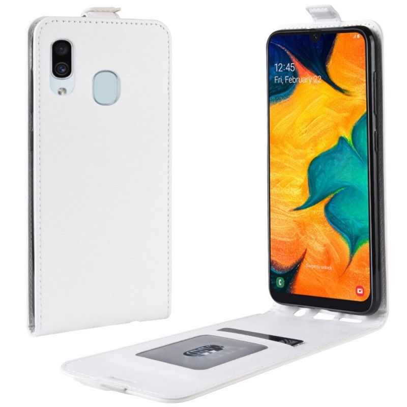 Läderfodral Samsung Galaxy A30 Svart Mobilskal Vikbar Lädereffekt