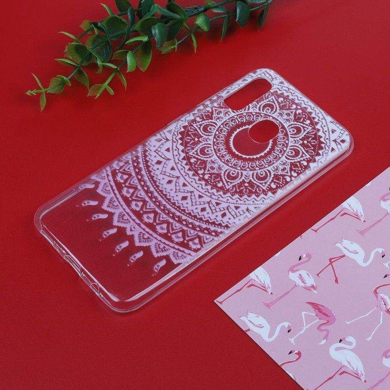 Skal Samsung Galaxy A30 Rose Transparent Färgglad Mandala