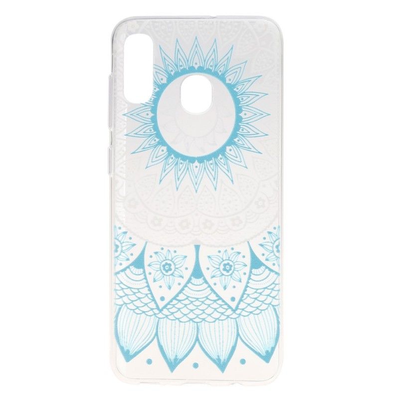 Skal Samsung Galaxy A30 Rose Transparent Färgglad Mandala