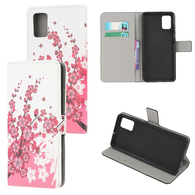 Fodral Xiaomi Redmi Note 10 / Note 10S Magenta Tropiska Blommor