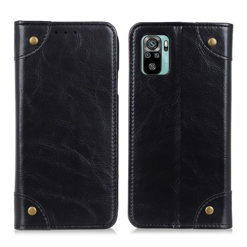 Folio-fodral Xiaomi Redmi Note 10 / Note 10S Svart Vintage Split Nitar