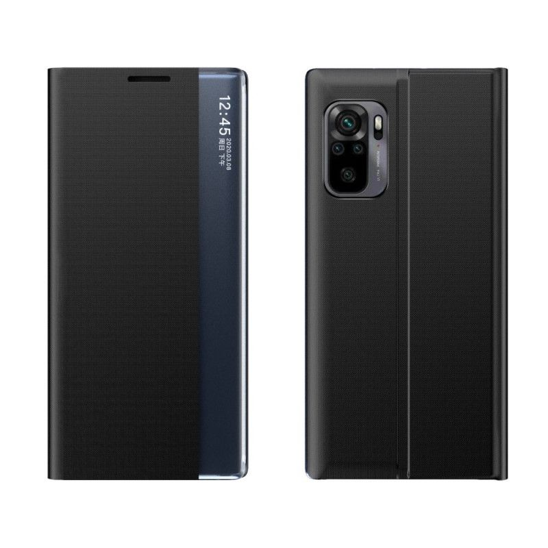 Se Omslag Xiaomi Redmi Note 10 / Note 10S Svart Texturerat Konstläder