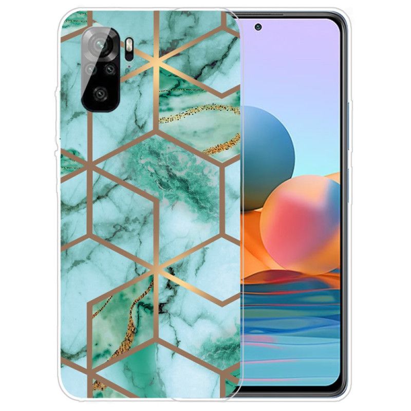 Skal Xiaomi Redmi Note 10 / Note 10S Svart Intensiv Geometri Marmor