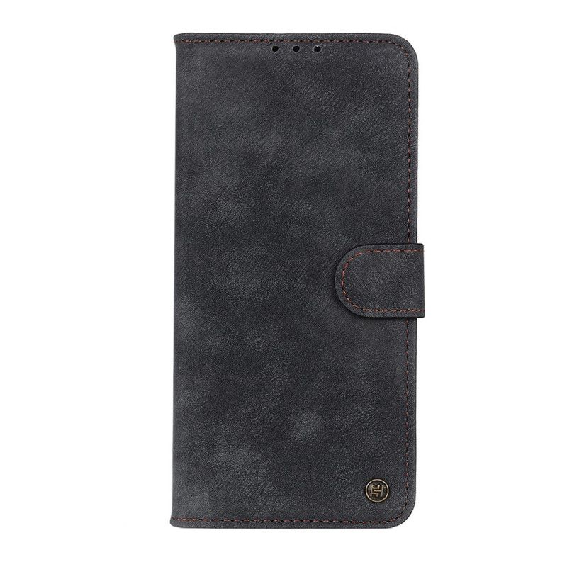 Skyddsfodral Xiaomi Redmi Note 10 / Note 10S Svart Nitt Vintage Läderstil