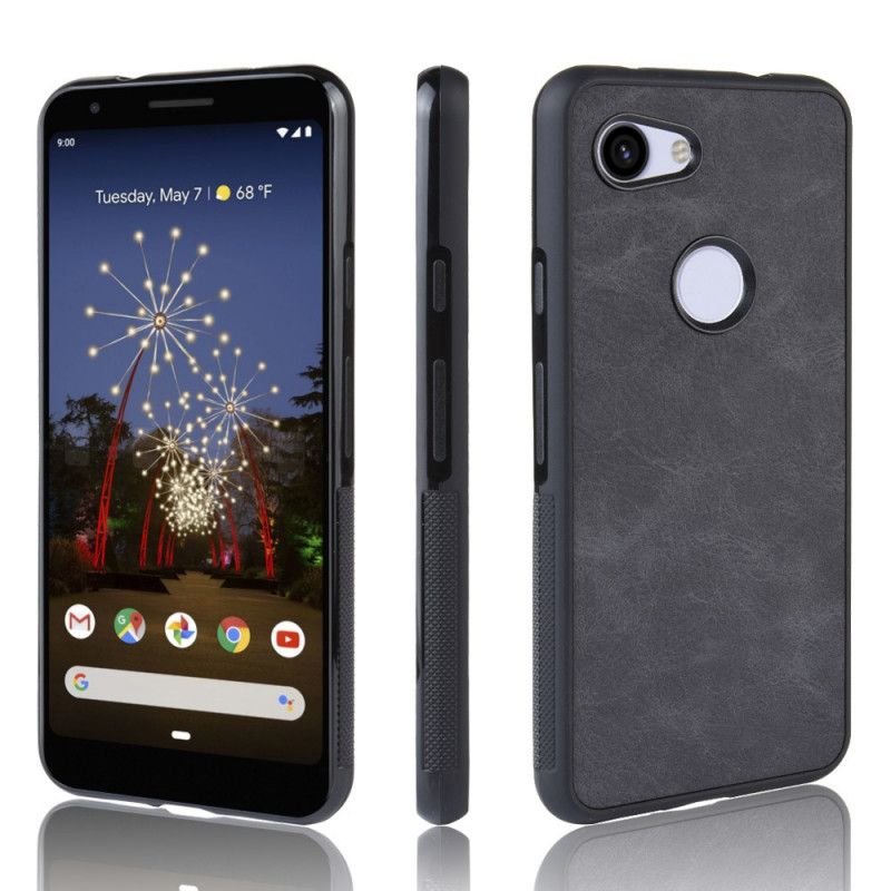 Skal för Google Pixel 3A Svart Premium Lädereffekt