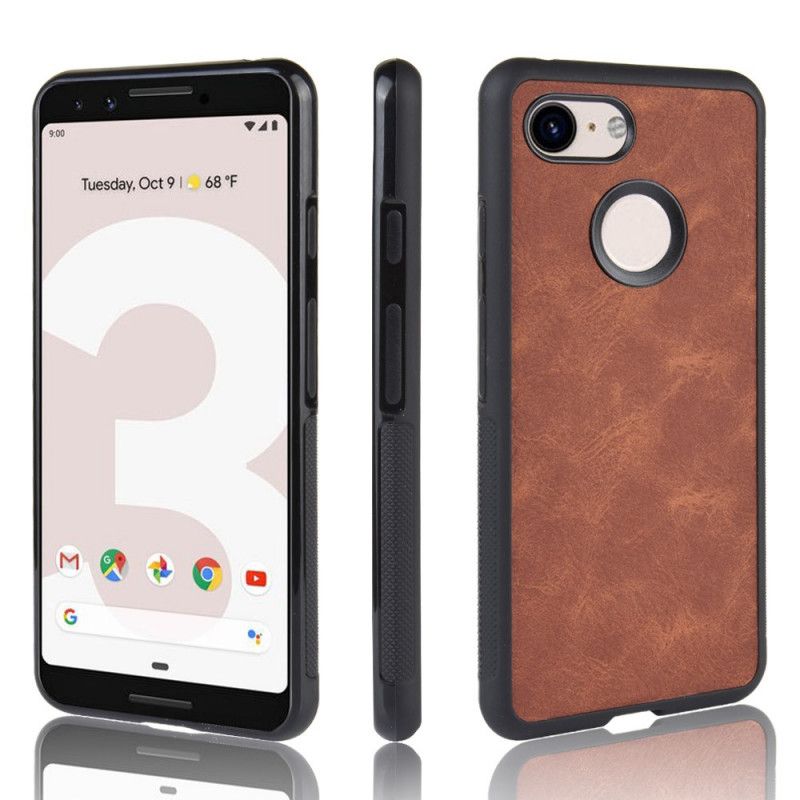 Skal Google Pixel 3 Mörkblå Mobilskal Lyxläderstil