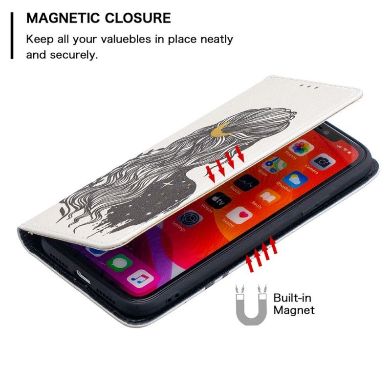 Folio-fodral för iPhone 11 Vackert Hår