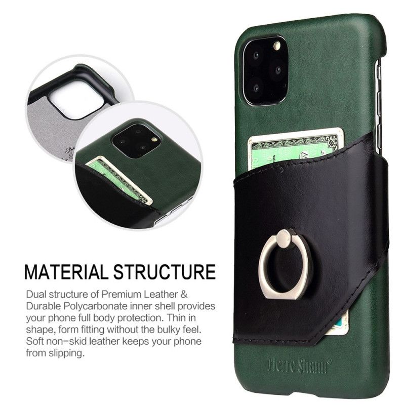 Skal för iPhone 11 Grön Fierre Shann-Korthållare Och Stödring