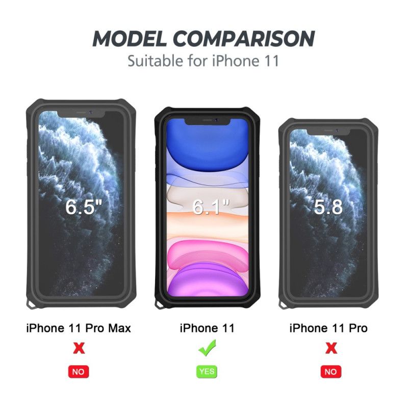 Skal för iPhone 11 Svart Avtagbar Ringhållare