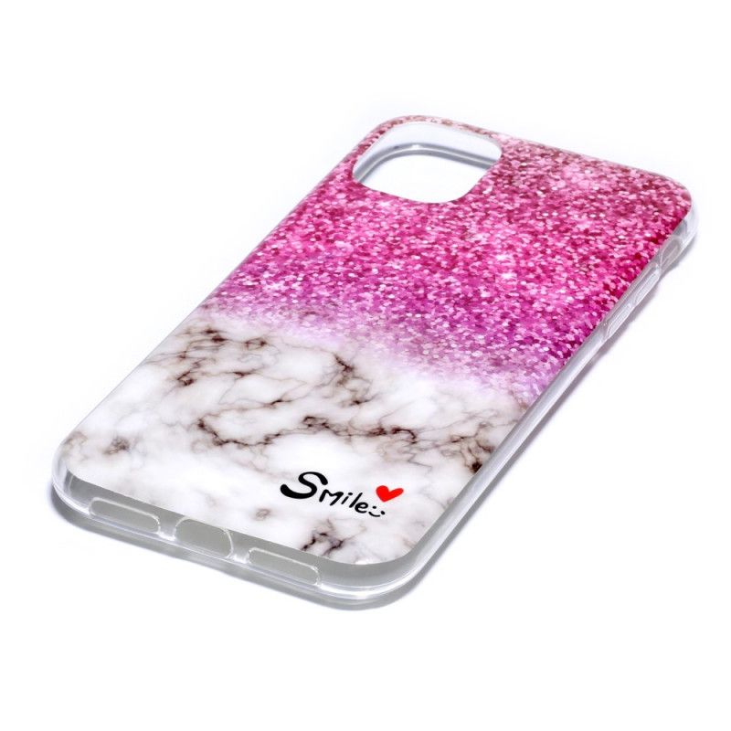 Skal iPhone 11 Glitter Och Leende I Marmor