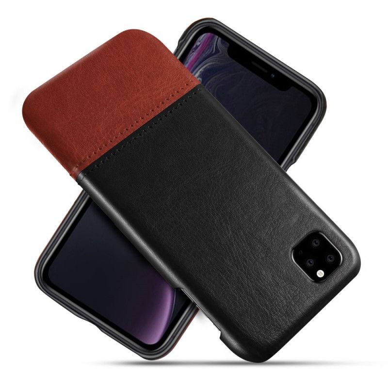 Skal iPhone 11 Röd Mobilskal Ksq Tvåfärgad Lädereffekt