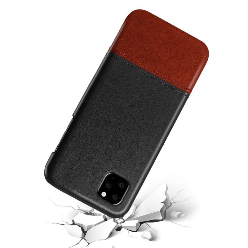 Skal iPhone 11 Röd Mobilskal Ksq Tvåfärgad Lädereffekt