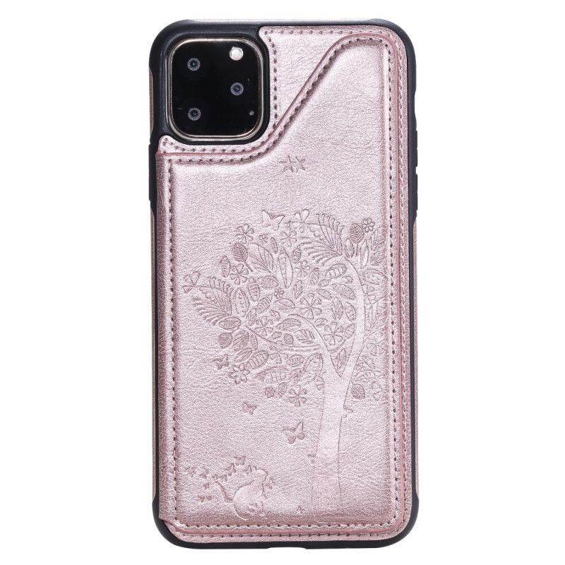 Skal iPhone 11 Rose Gold Mobilskal Multifunktionellt Kattutskrift