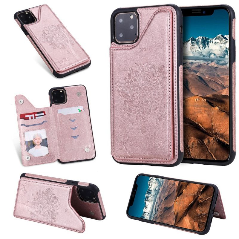 Skal iPhone 11 Rose Gold Mobilskal Multifunktionellt Kattutskrift