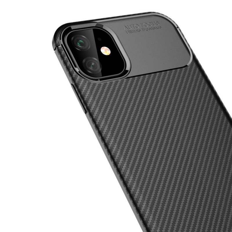 Skal iPhone 11 Svart Mobilskal Flexibel Kolfiberstruktur