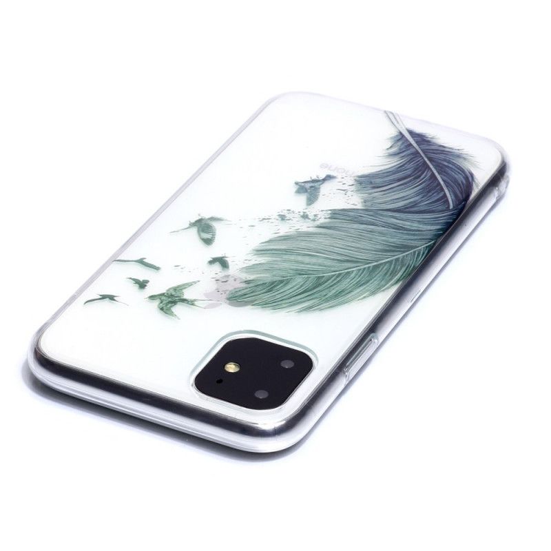 Skal iPhone 11 Transparent Färgad Fjäder