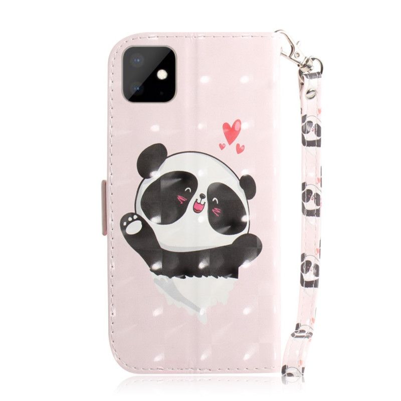Skyddsfodral iPhone 11 Pandakärlek Med Rem