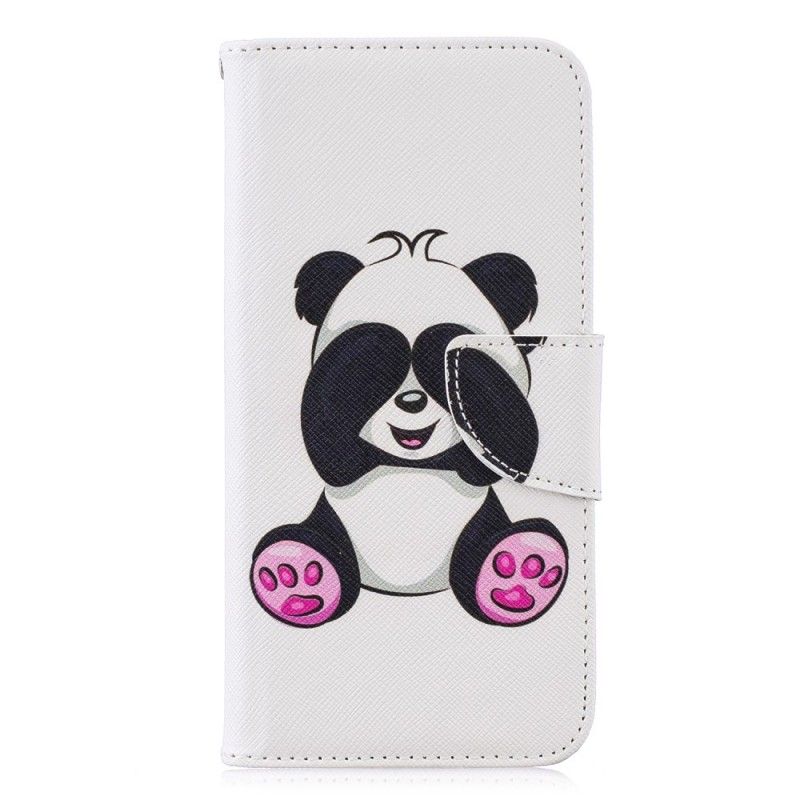 Läderfodral Honor 10 Lite Mobilskal Rolig Panda