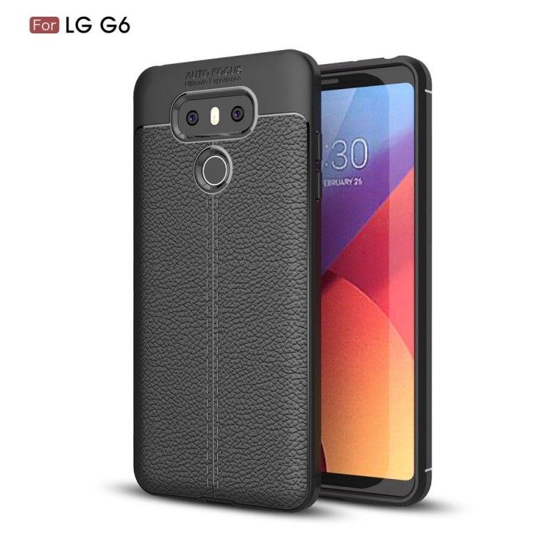 Skal LG G6 Svart Dubbel Linjelychee-Lädereffekt