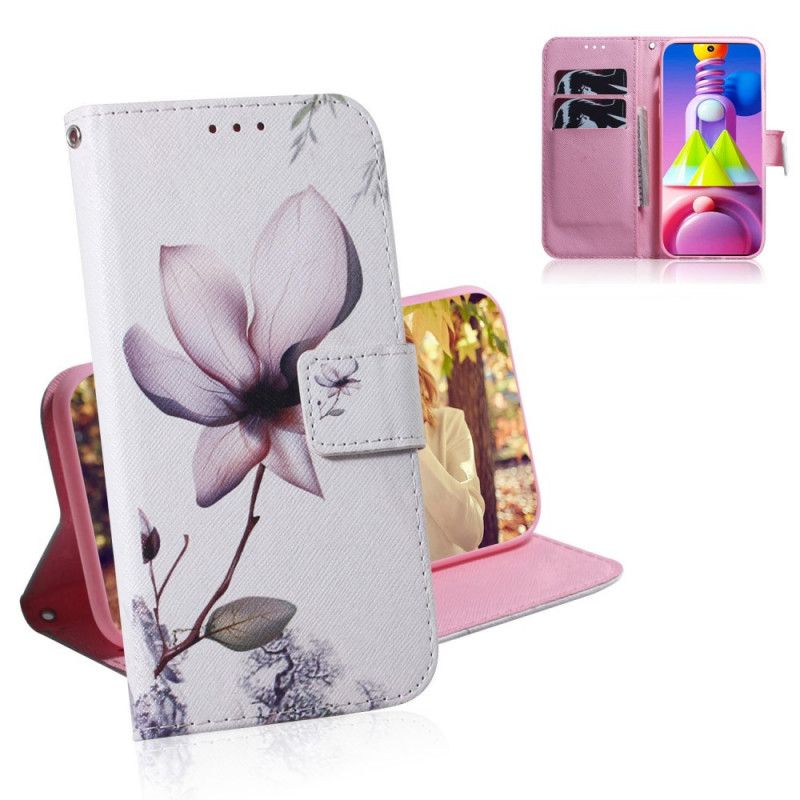 Fodral Samsung Galaxy M51 Gammal Rosblomma