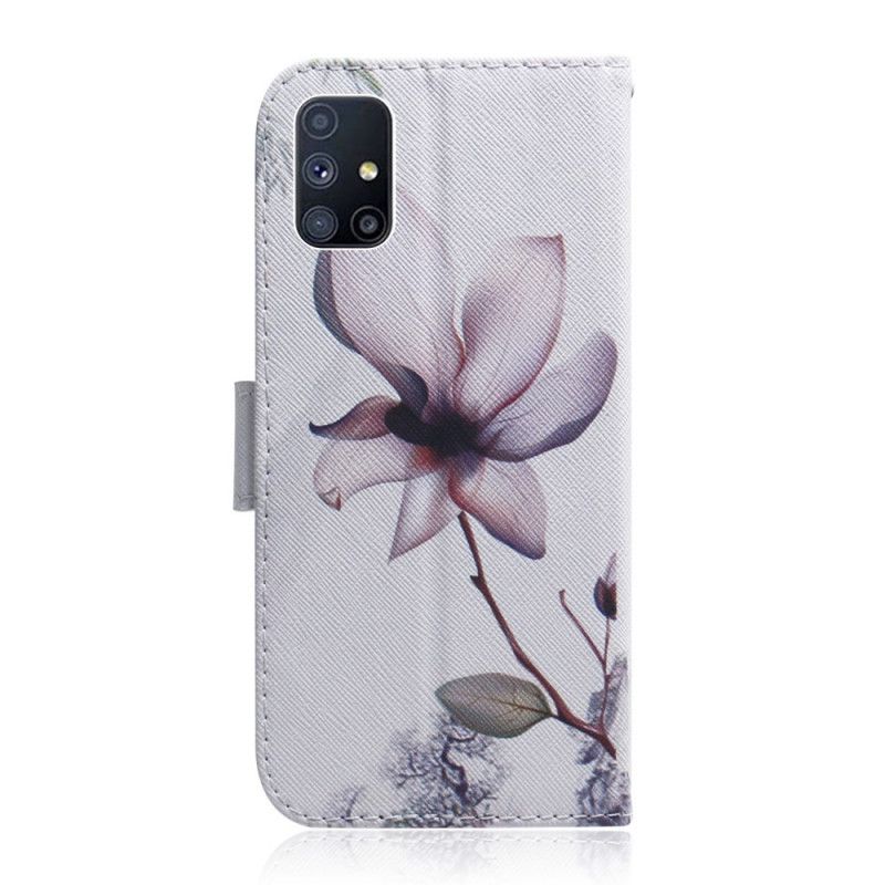 Fodral Samsung Galaxy M51 Gammal Rosblomma