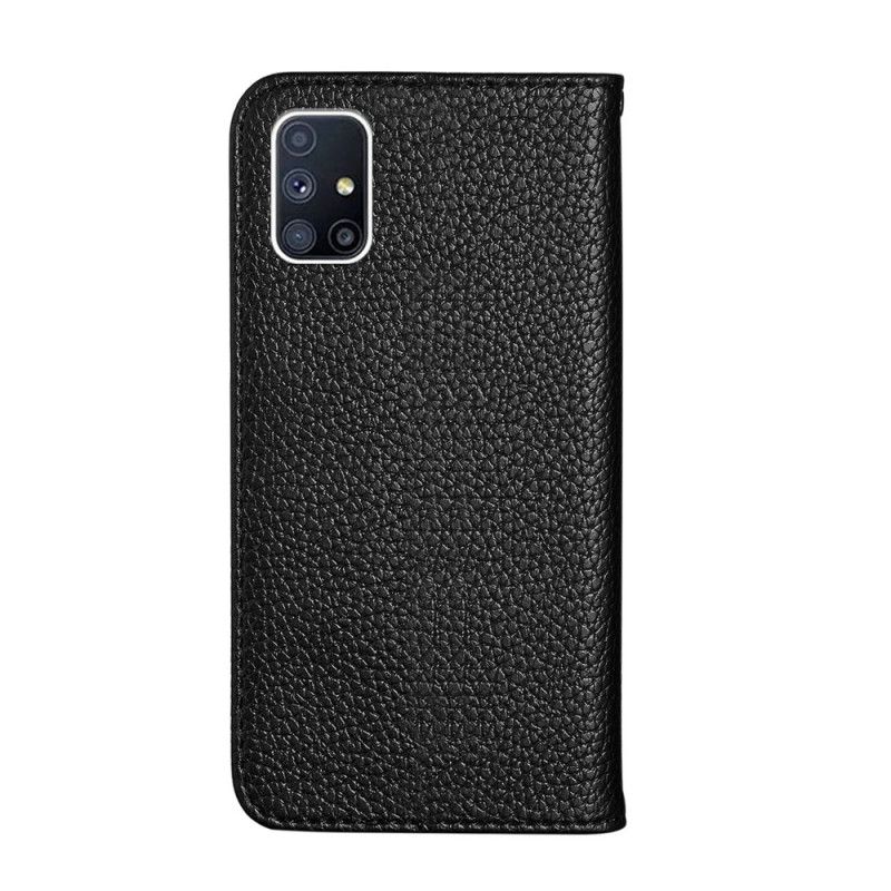 Folio-fodral för Samsung Galaxy M51 Svart Ultra Chic Lychee Imitationsläder