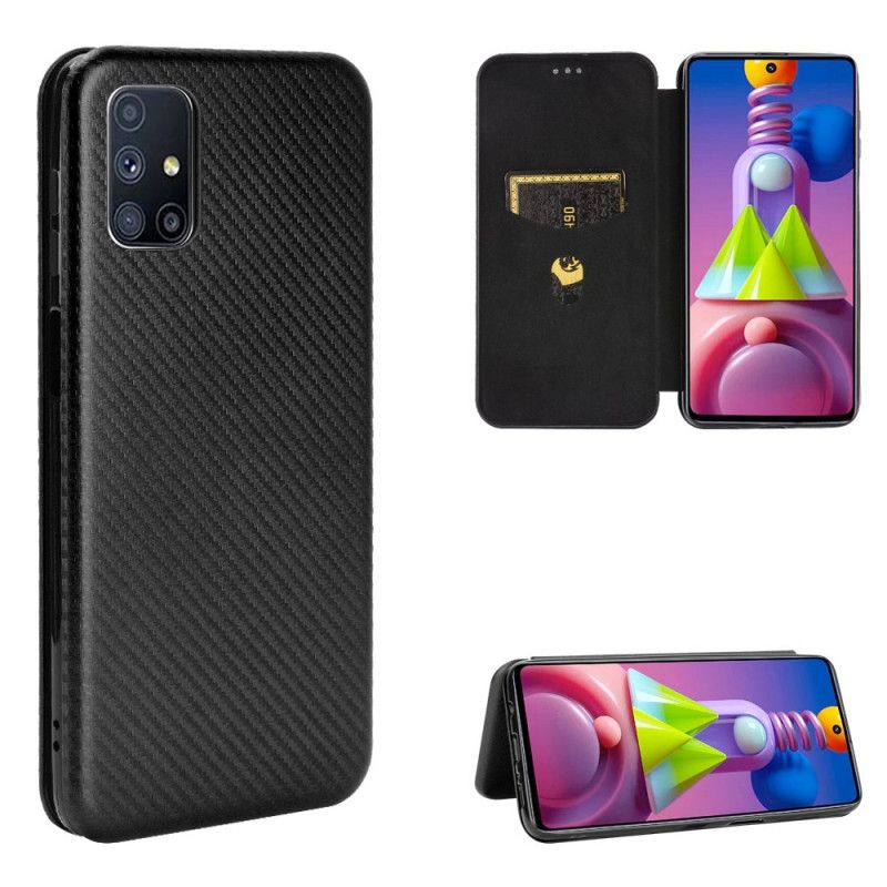 Folio-fodral Samsung Galaxy M51 Svart Kolfiber