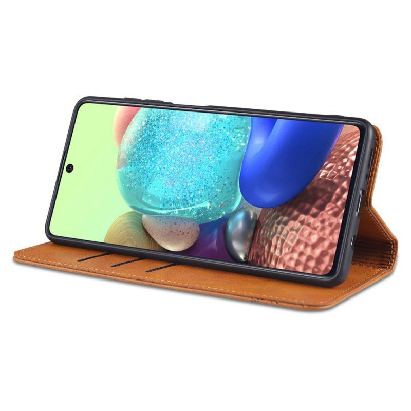 Folio-fodral Samsung Galaxy M51 Svart Mobilskal Aznsläderstil