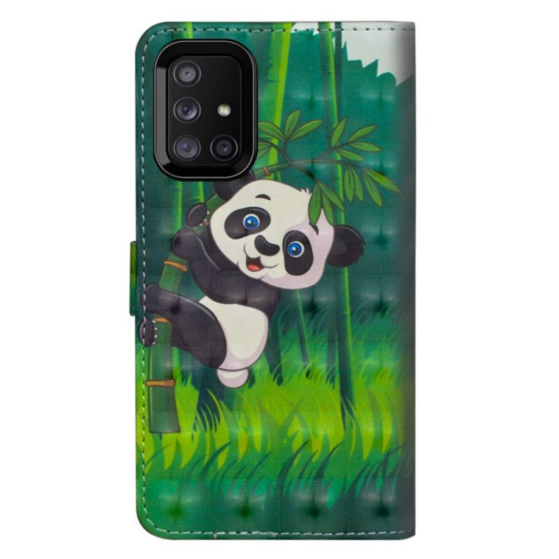 Läderfodral Samsung Galaxy M51 Mobilskal Panda Och Bambu