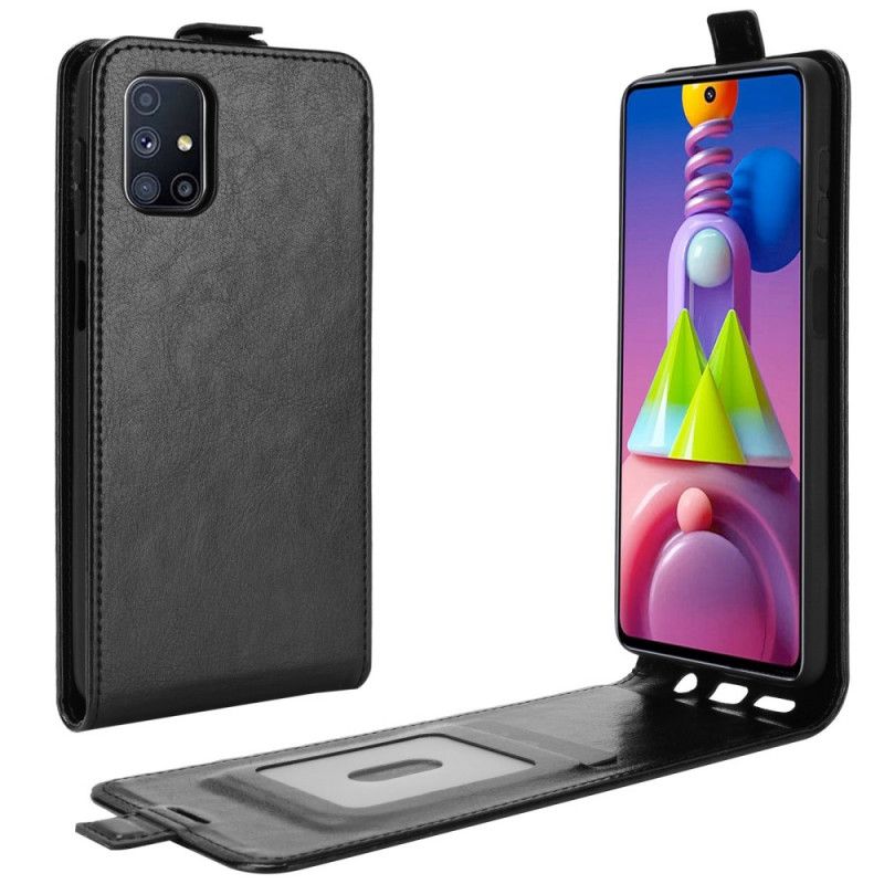 Läderfodral Samsung Galaxy M51 Svart Vertikal Lädereffektklaff