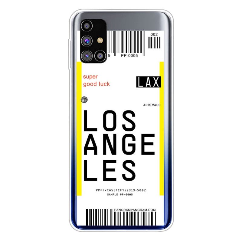 Skal för Samsung Galaxy M51 Boardingkort Till Los Angeles