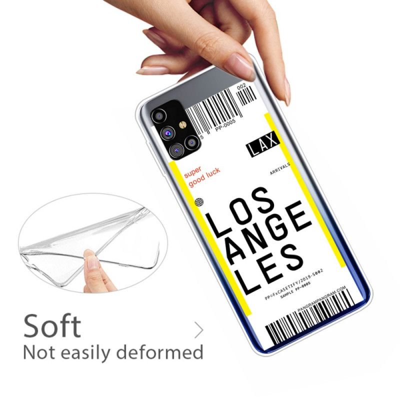 Skal för Samsung Galaxy M51 Boardingkort Till Los Angeles