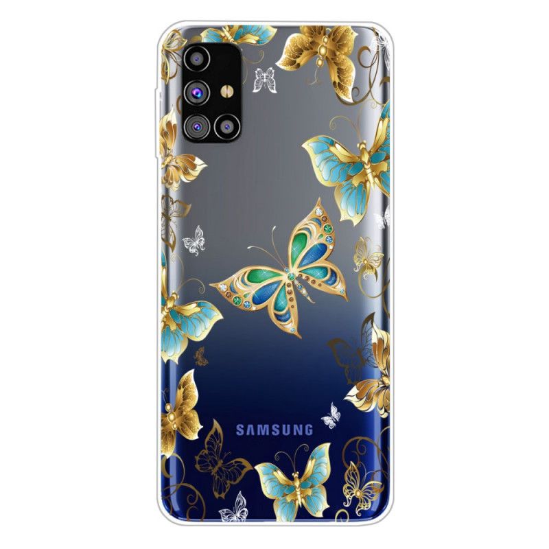 Skal för Samsung Galaxy M51 Mörkblå Design Fjärilar