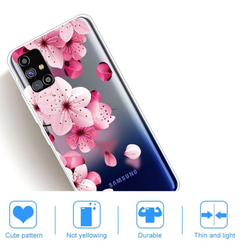 Skal för Samsung Galaxy M51 Små Rosa Blommor