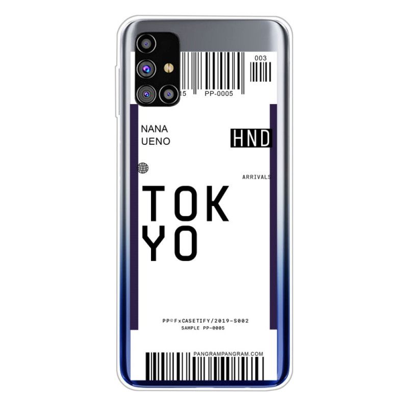 Skal för Samsung Galaxy M51 Svart Boarding Pass Tokyo