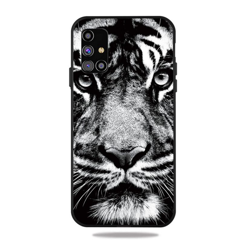 Skal för Samsung Galaxy M51 Svartvit Tiger