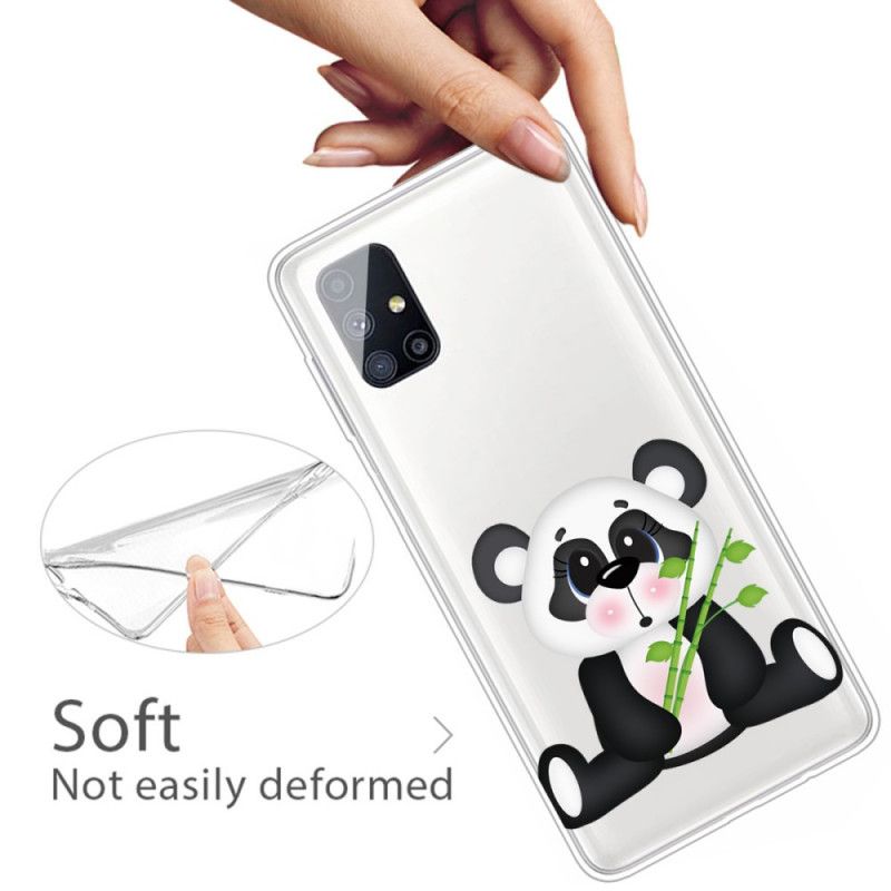 Skal för Samsung Galaxy M51 Transparent Ledsen Panda