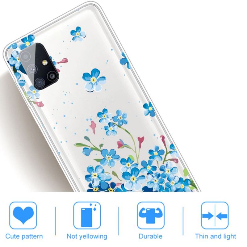 Skal Samsung Galaxy M51 Blå Blommor