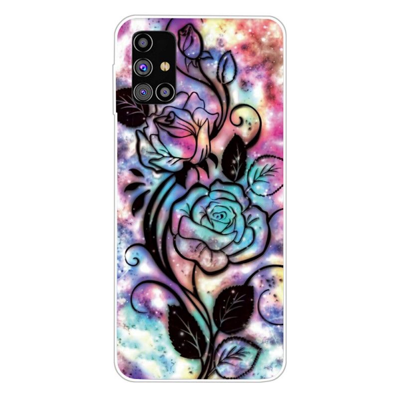 Skal Samsung Galaxy M51 Grafisk Blomma