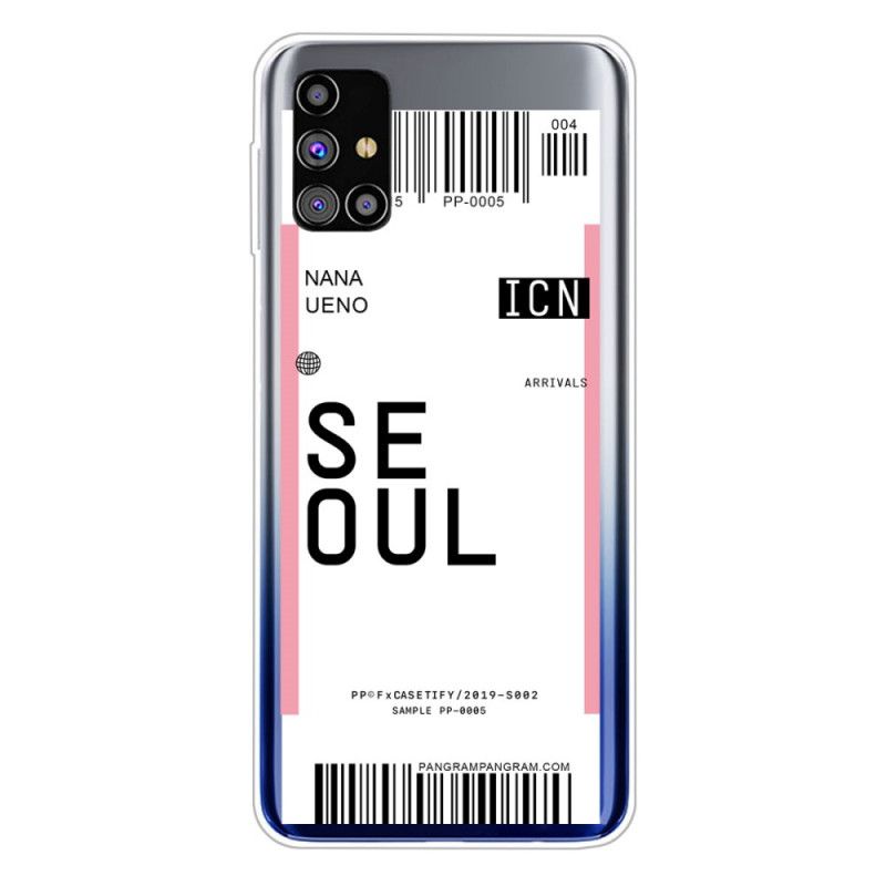 Skal Samsung Galaxy M51 Magenta Mobilskal Boardingkort Till Seoul