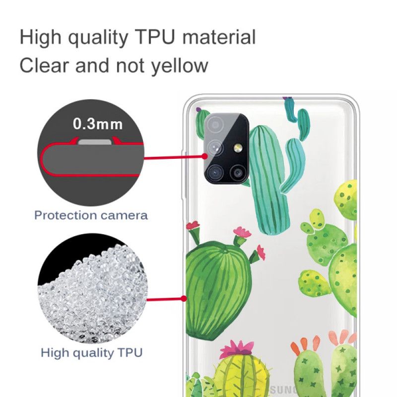Skal Samsung Galaxy M51 Mobilskal Akvarellkaktus