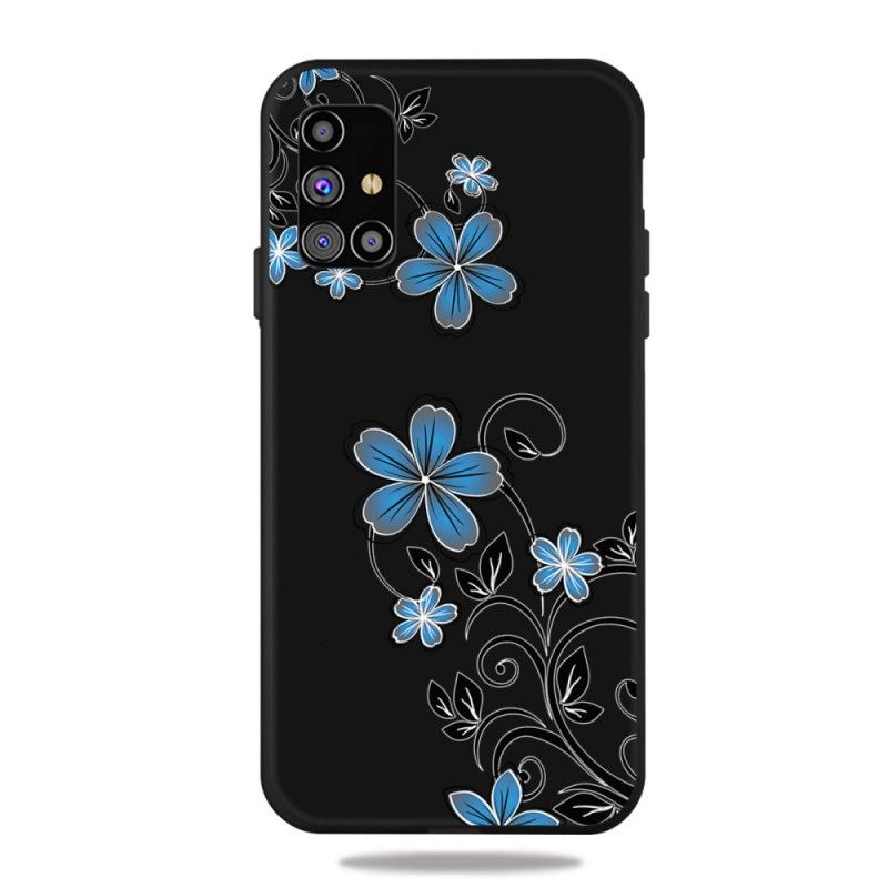 Skal Samsung Galaxy M51 Mobilskal Blå Blommor