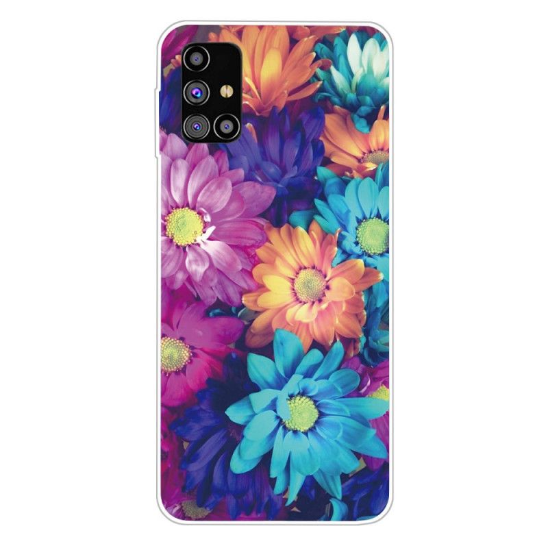 Skal Samsung Galaxy M51 Orange Flexibla Blommor